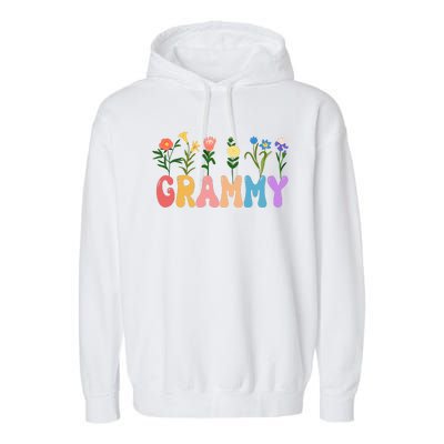 Cute Retro Floral Grammy Garment-Dyed Fleece Hoodie