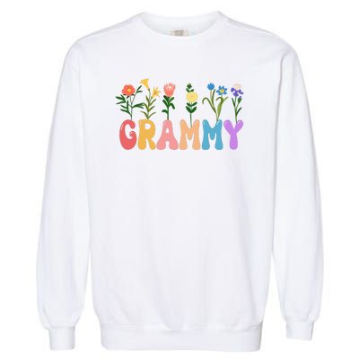 Cute Retro Floral Grammy Garment-Dyed Sweatshirt