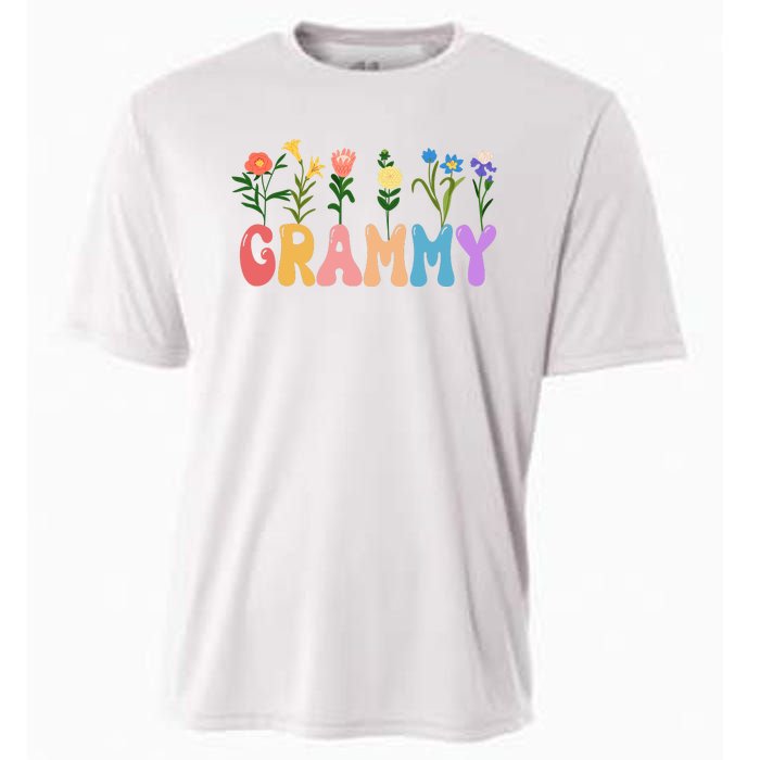 Cute Retro Floral Grammy Cooling Performance Crew T-Shirt