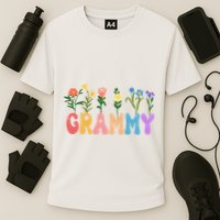 Cute Retro Floral Grammy Cooling Performance Crew T-Shirt