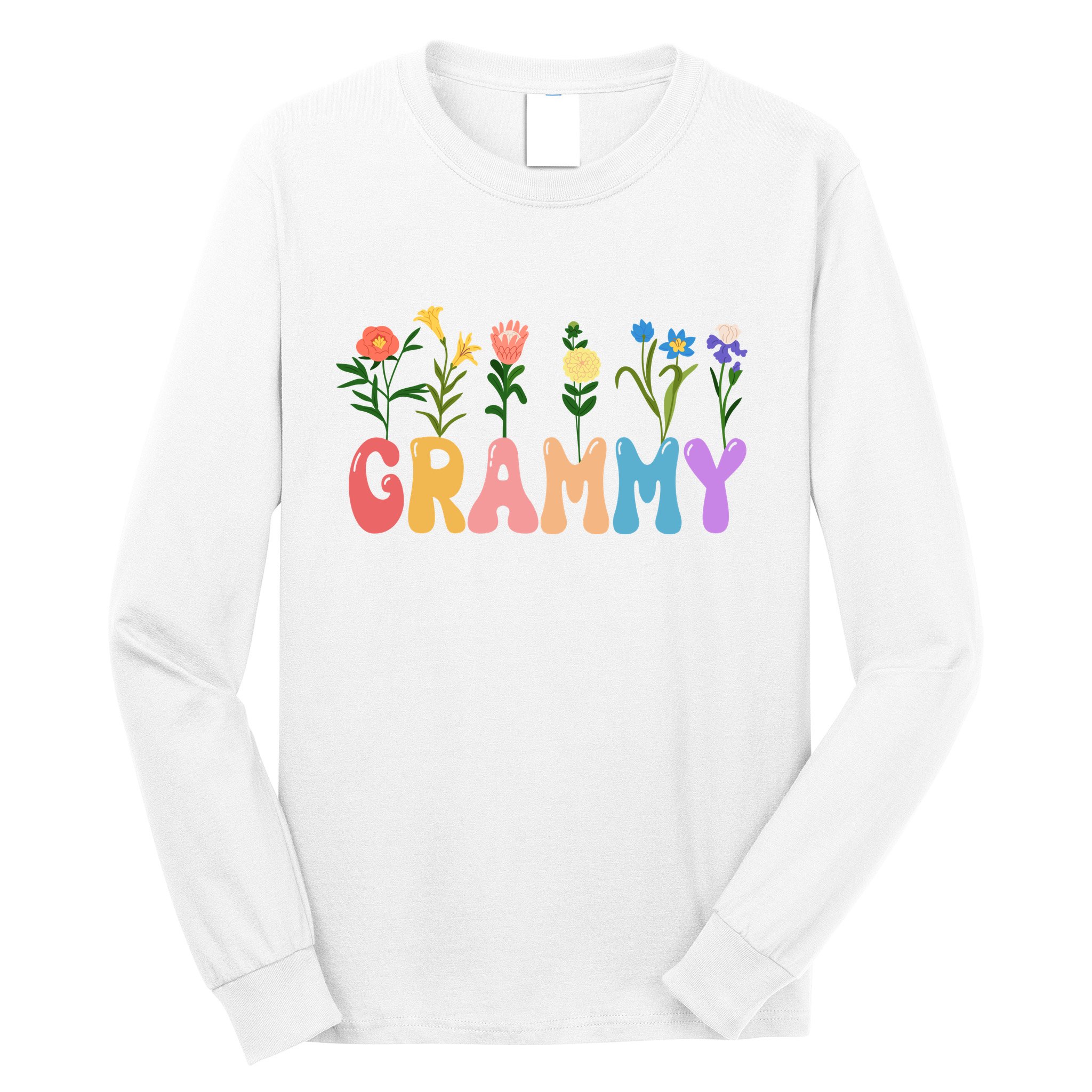 Cute Retro Floral Grammy Long Sleeve Shirt