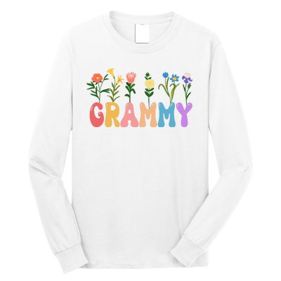 Cute Retro Floral Grammy Long Sleeve Shirt