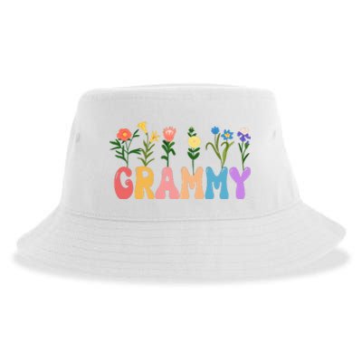 Cute Retro Floral Grammy Sustainable Bucket Hat