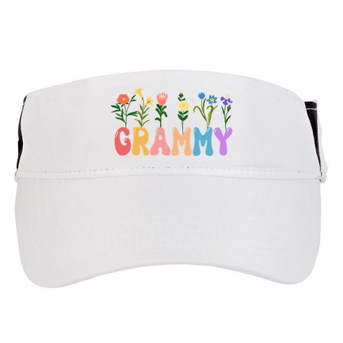 Cute Retro Floral Grammy Adult Drive Performance Visor