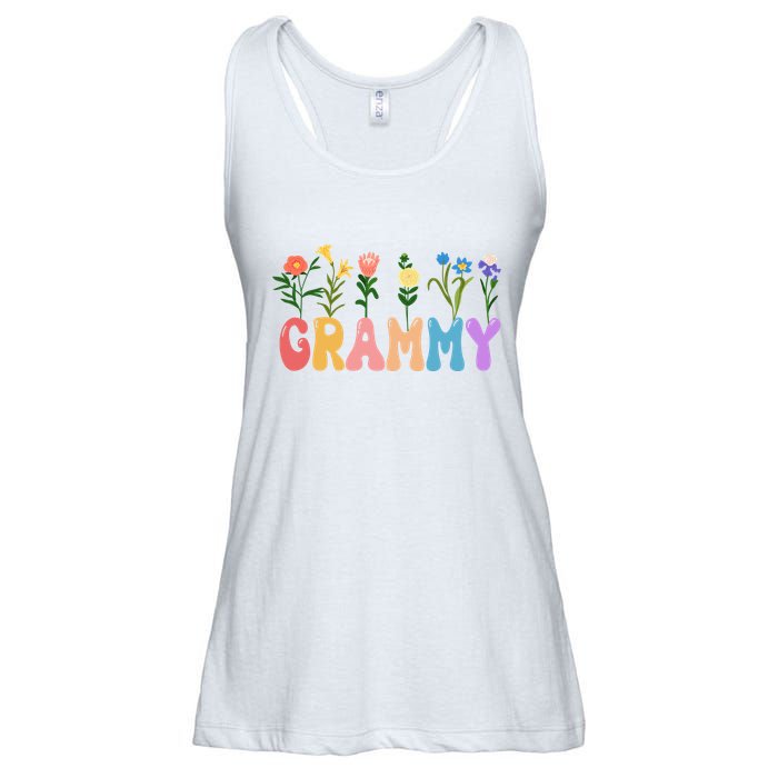 Cute Retro Floral Grammy Ladies Essential Flowy Tank