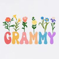 Cute Retro Floral Grammy Ladies Essential Flowy Tank