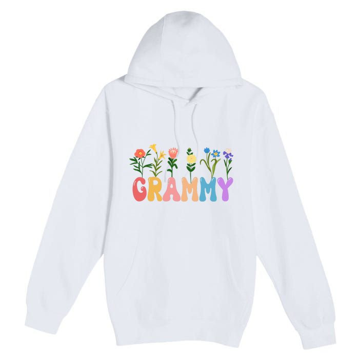 Cute Retro Floral Grammy Premium Pullover Hoodie