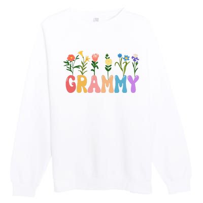 Cute Retro Floral Grammy Premium Crewneck Sweatshirt