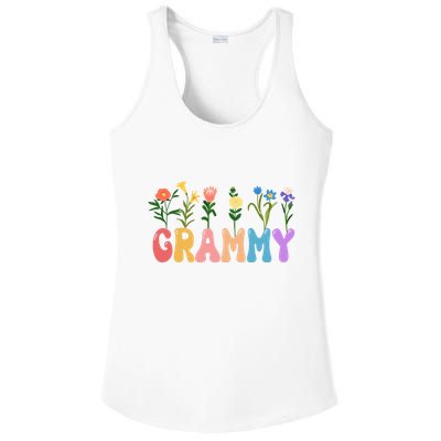 Cute Retro Floral Grammy Ladies PosiCharge Competitor Racerback Tank