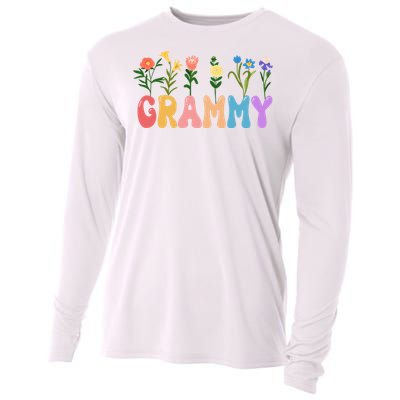 Cute Retro Floral Grammy Cooling Performance Long Sleeve Crew