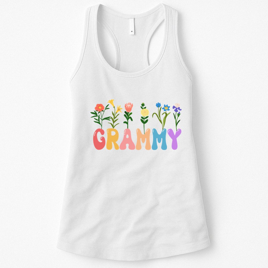 Cute Retro Floral Grammy Womens Tank Top