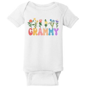 Cute Retro Floral Grammy Baby Bodysuit