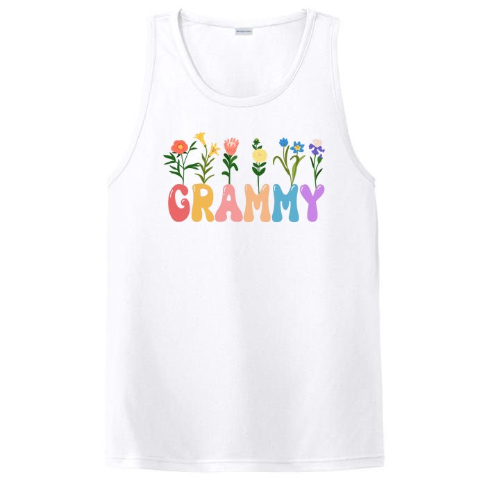 Cute Retro Floral Grammy PosiCharge Competitor Tank