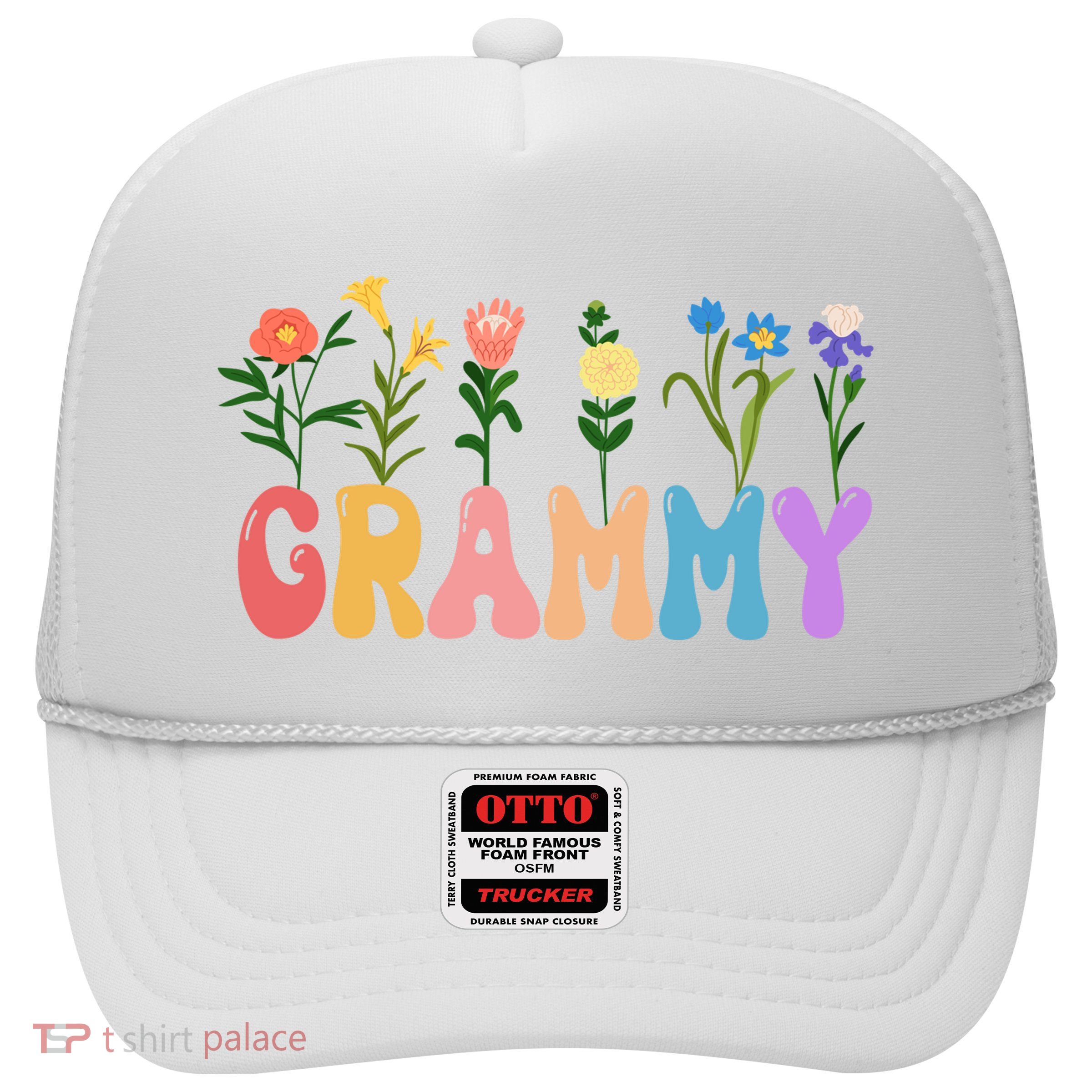 Cute Retro Floral Grammy Trucker Hat