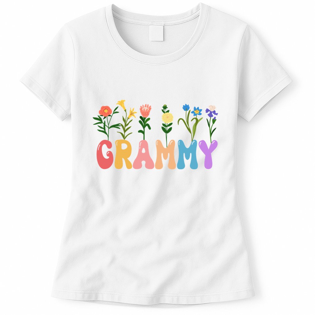 Cute Retro Floral Grammy Womens T-Shirt
