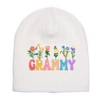 Cute Retro Floral Grammy Short Acrylic Beanie