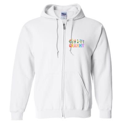 Cute Retro Floral Grammy Full Zip Hoodie