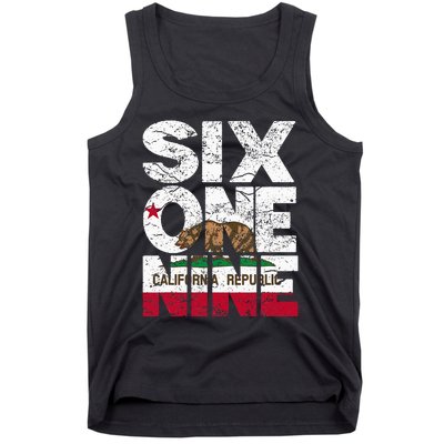 California Republic Flag 619 Area Code Tank Top