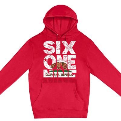 California Republic Flag 619 Area Code Premium Pullover Hoodie