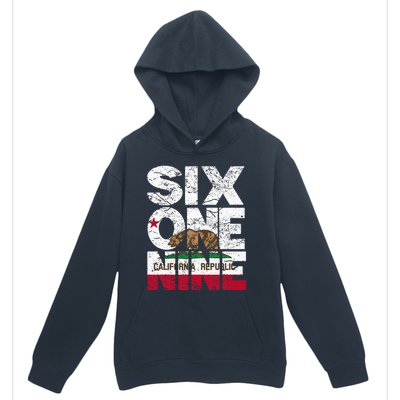 California Republic Flag 619 Area Code Urban Pullover Hoodie