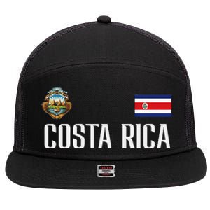 Costa Rica Flag Football Soccer Fan 7 Panel Mesh Trucker Snapback Hat