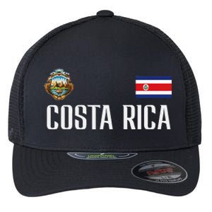 Costa Rica Flag Football Soccer Fan Flexfit Unipanel Trucker Cap