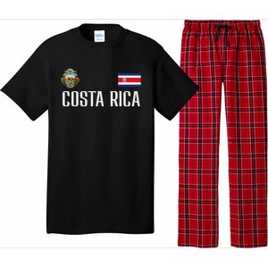 Costa Rica Flag Football Soccer Fan Pajama Set