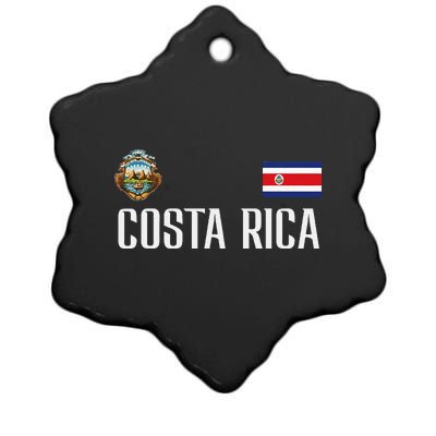 Costa Rica Flag Football Soccer Fan Ceramic Star Ornament