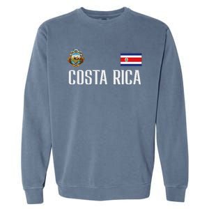 Costa Rica Flag Football Soccer Fan Garment-Dyed Sweatshirt