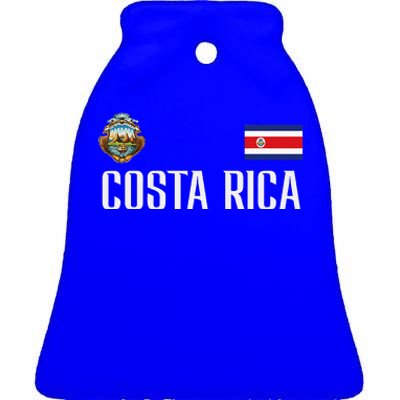 Costa Rica Flag Football Soccer Fan Ceramic Bell Ornament