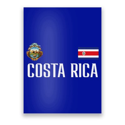 Costa Rica Flag Football Soccer Fan Poster