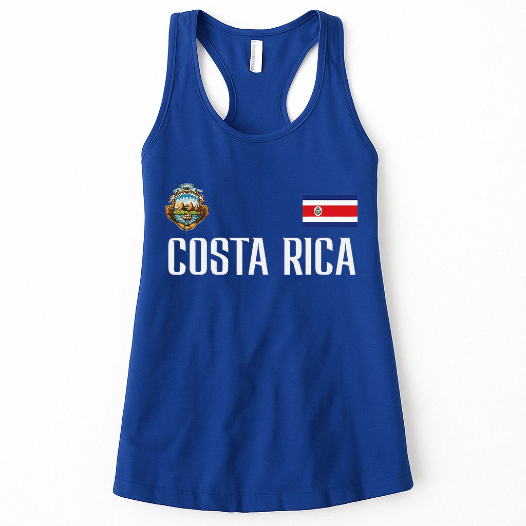 Costa Rica Flag Football Soccer Fan Womens Tank Top