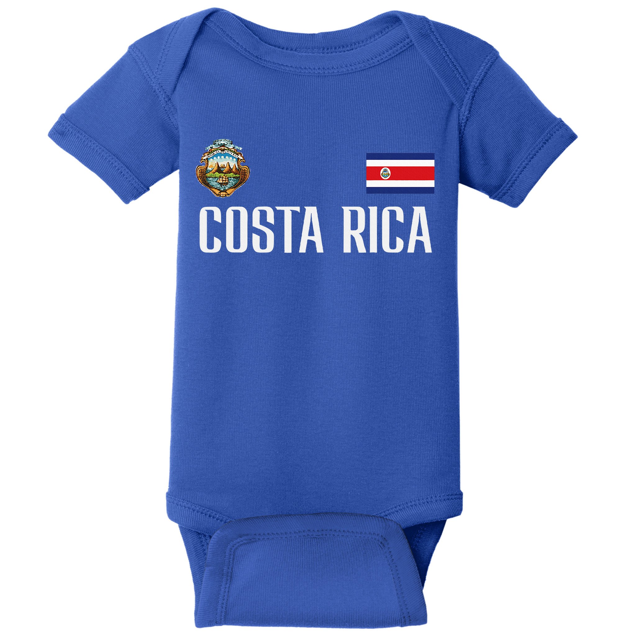Costa Rica Flag Football Soccer Fan Baby Bodysuit
