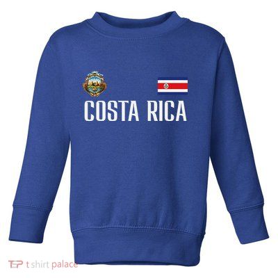 Costa Rica Flag Football Soccer Fan Toddler Sweatshirt