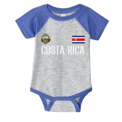 Costa Rica Flag Football Soccer Fan Infant Baby Jersey Bodysuit