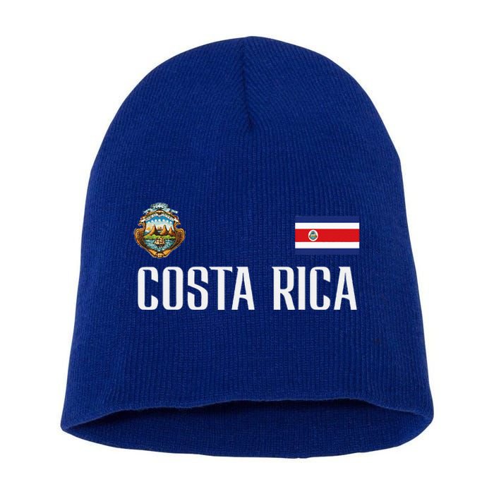 Costa Rica Flag Football Soccer Fan Short Acrylic Beanie