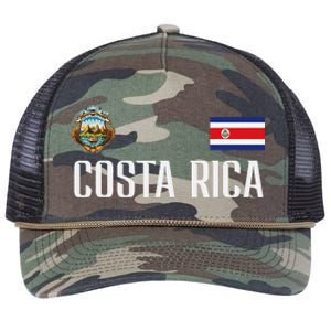 Costa Rica Flag Football Soccer Fan Retro Rope Trucker Hat Cap