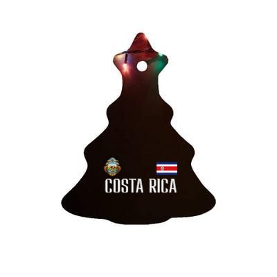 Costa Rica Flag Football Soccer Fan Ceramic Tree Ornament