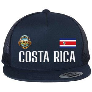 Costa Rica Flag Football Soccer Fan Flat Bill Trucker Hat