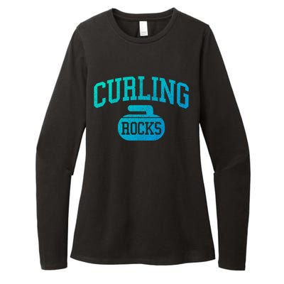 Curling Rocks Funny Winter Sports Gift Womens CVC Long Sleeve Shirt