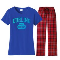 Curling Rocks Funny Winter Sports Gift Women's Flannel Pajama Set