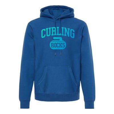 Curling Rocks Funny Winter Sports Gift Premium Hoodie