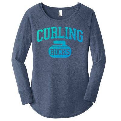 Curling Rocks Funny Winter Sports Gift Women's Perfect Tri Tunic Long Sleeve Shirt