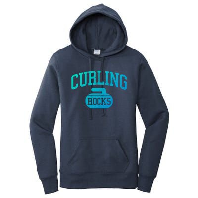 Curling Rocks Funny Winter Sports Gift Women's Pullover Hoodie