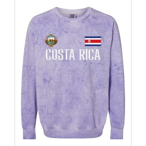 Costa Rica Flag Football Soccer Fan Women Colorblast Crewneck Sweatshirt