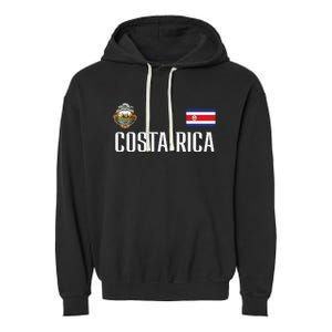 Costa Rica Flag Football Soccer Fan Women Garment-Dyed Fleece Hoodie