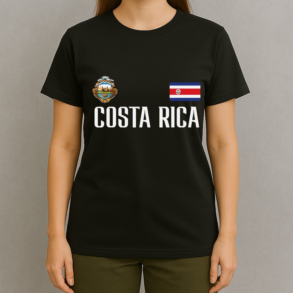 Costa Rica Flag Football Soccer Fan Women T-Shirt