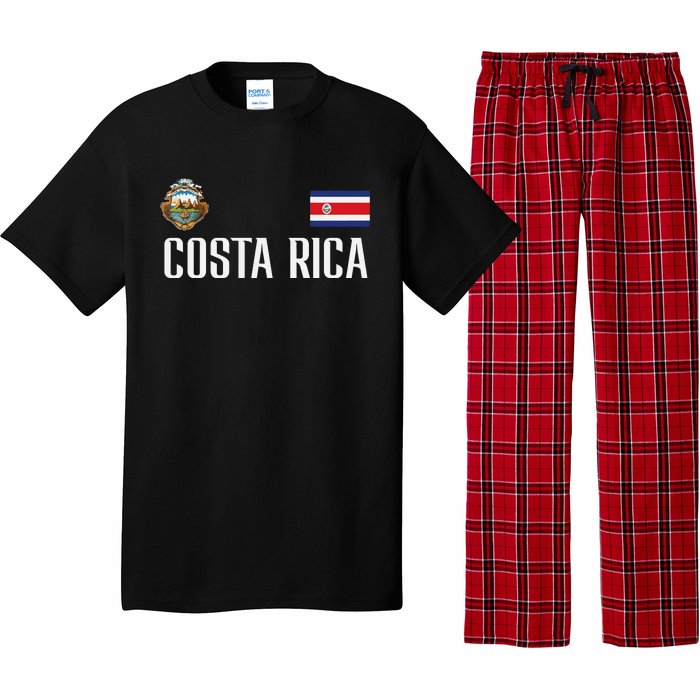 Costa Rica Flag Football Soccer Fan Women Pajama Set