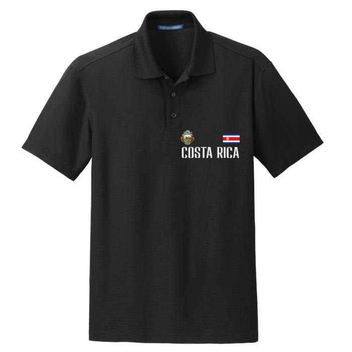 Costa Rica Flag Football Soccer Fan Women Dry Zone Grid Polo