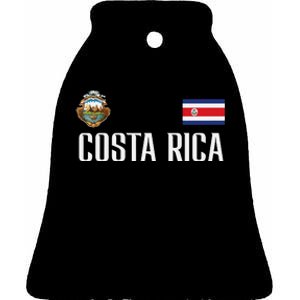 Costa Rica Flag Football Soccer Fan Women Ceramic Bell Ornament